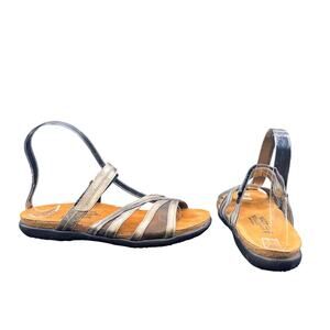Naot Metallic Strappy Sandals EU 38 US 7 Comfort Walking Hook Loop